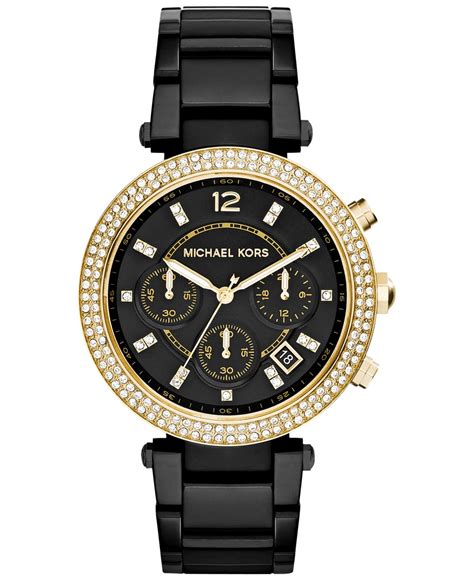 watch michael kors black|michael kors watches ladies black.